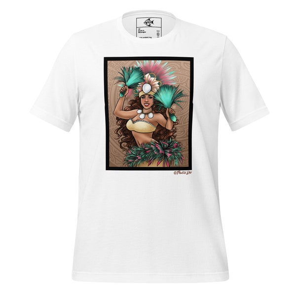 Tahitien Vahine Girl Otea Performer Art polynésien T-shirt unisexe à manches courtes