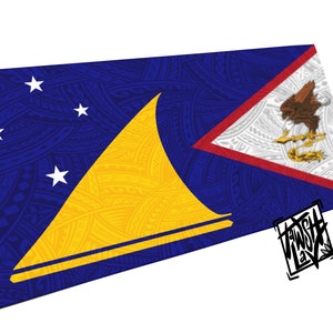 Tokelau American Samoa Mixed Flag Artwork on Canvas