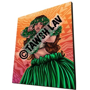 Hawaiian Wahine Hula Dancer Kanaka Maoli Artwork Polynesian Pacific Islander Canvas Art