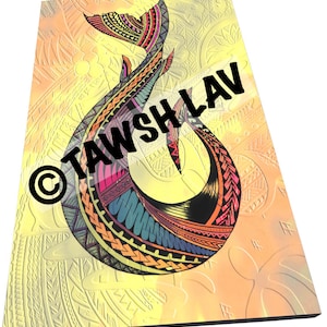 Samoan Fish Hook Art Polynesian Design on Canvas