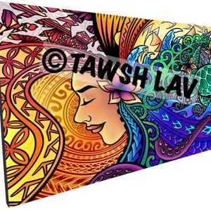 Tawsh Lav Art Lady Polynesia Island Mother Nature Canvas