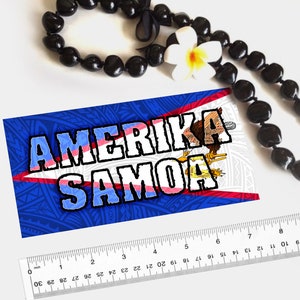 Amerika Samoa Flag Tutuila Art Tribal Bumper Sticker Car Decal