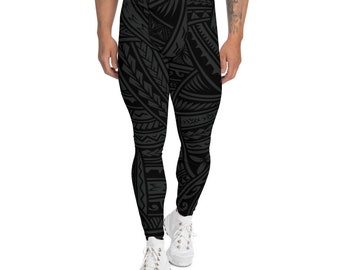 Black Samoan Tribal Gym Workout Men's Leggings