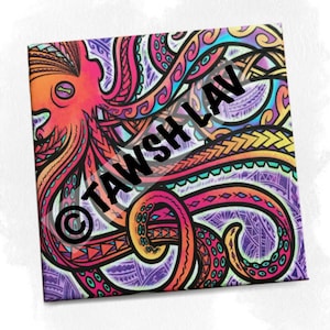 Octopus Artwork Samoan Polynesian Tribal Design Canvas Art