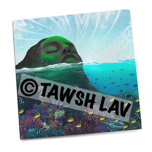 Island Girl Coral Reef Pacific Island Tropical Artwork on Canvas