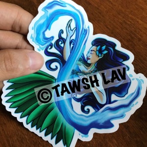 Hawaiian Wahine Hula Polynesian Waterbender Sticker
