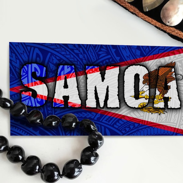 American Samoa Flag Tutuila Art Tribal Bumper Sticker Car Decal