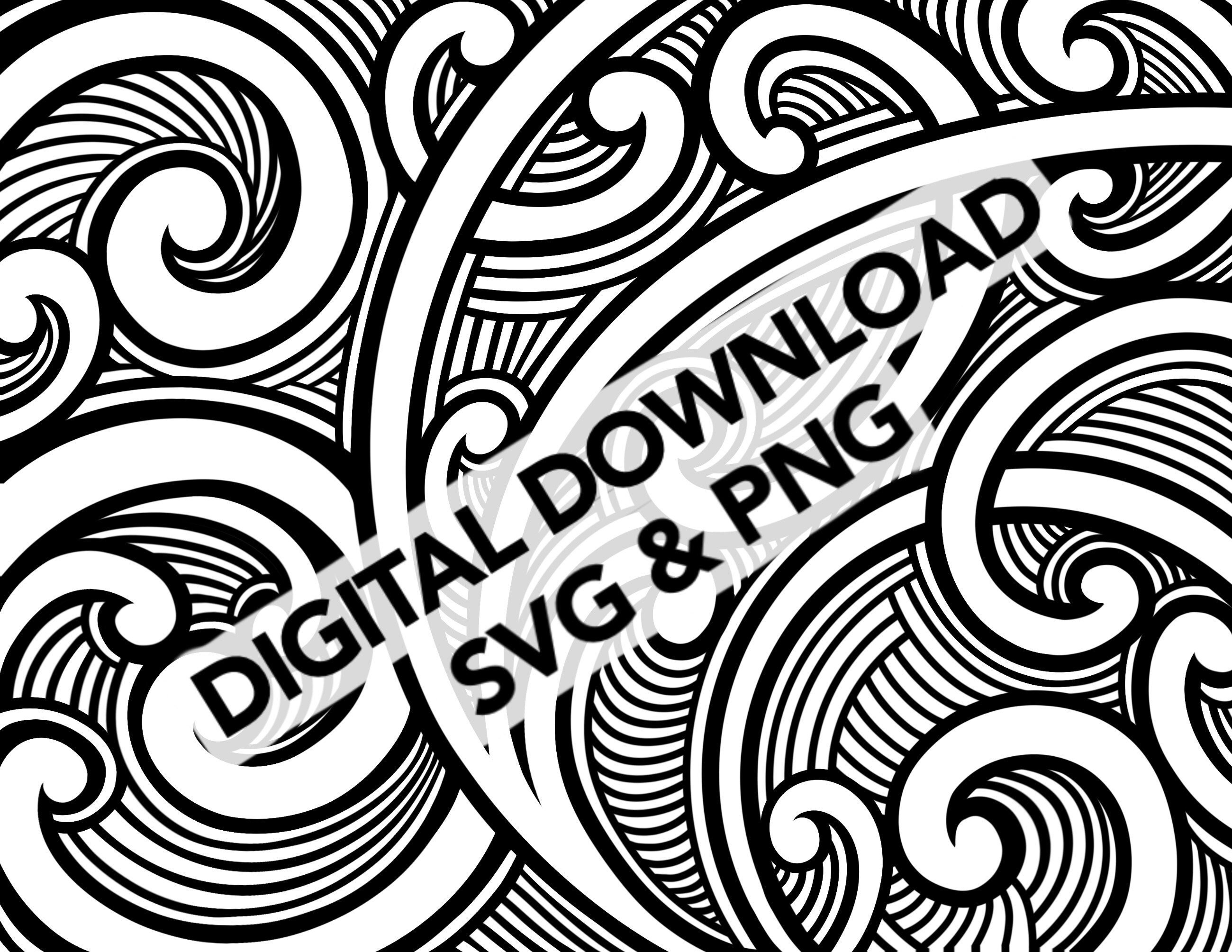 Commercial Use Personal Use Maori Koru Art Polynesian Moko Motifs Digital Download