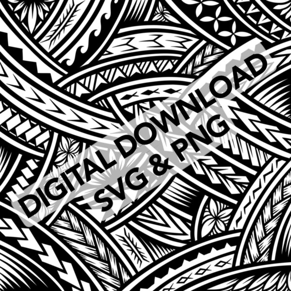 Commercial Use Bold Polynesian Art Samoan Tatau Motifs Digital Download