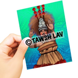 Samoan Taupou Teine Siva Polynesian Islander Art Sticker