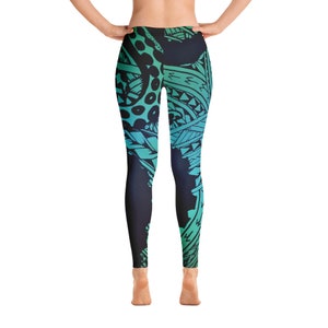 Samoan Art Octopus Womens Leggings w/ Designs & Tentacles
