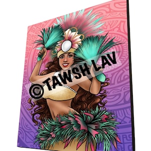 Dziewczyna z Tahiti, Vahine, dzieło sztuki, polinezyjska mieszkanka wysp Pacyfiku, płótno artystyczne