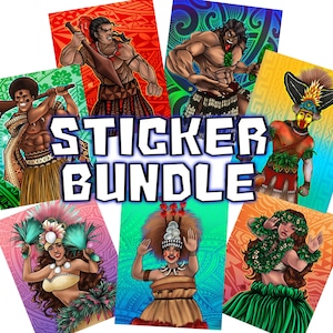 Pacific Islanders Sticker Bundle Samoan Tongan Hawaiian Maori Fijian Tahitian Papua New Guinea Art