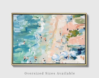 Coastal European Beach House Decor Framed Canvas | Oversized Wall Art