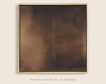Oversized Moody Abstract Canvas Print | Dark Romantic Wall Art, Bronze Copper Painting