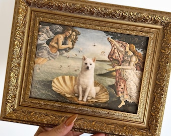 Custom Renaissance Pet Portrait: Funny Dog/Cat Art (Digital PNG or Framed Print)