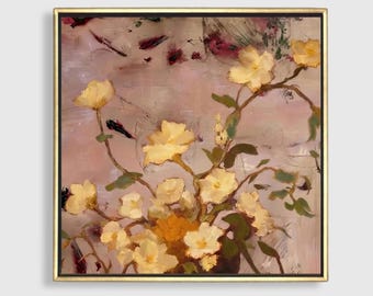 Baroque Floral Canvas Art | Expressive Oil Painting Style, Dark Romantic Botanical Print