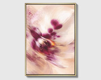 Orchid Canvas Art | Painterly Floral Print, Blush Mauve Botanical Wall Decor