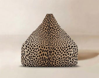 Leopard Print Bean Bag Chair Cover | Bold Animal Pattern Apartment Decor