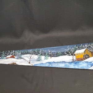 Vintage H. Disston & Sons Hand Saw with Winter Scene Mural -  Circa late 1888 to 1890s