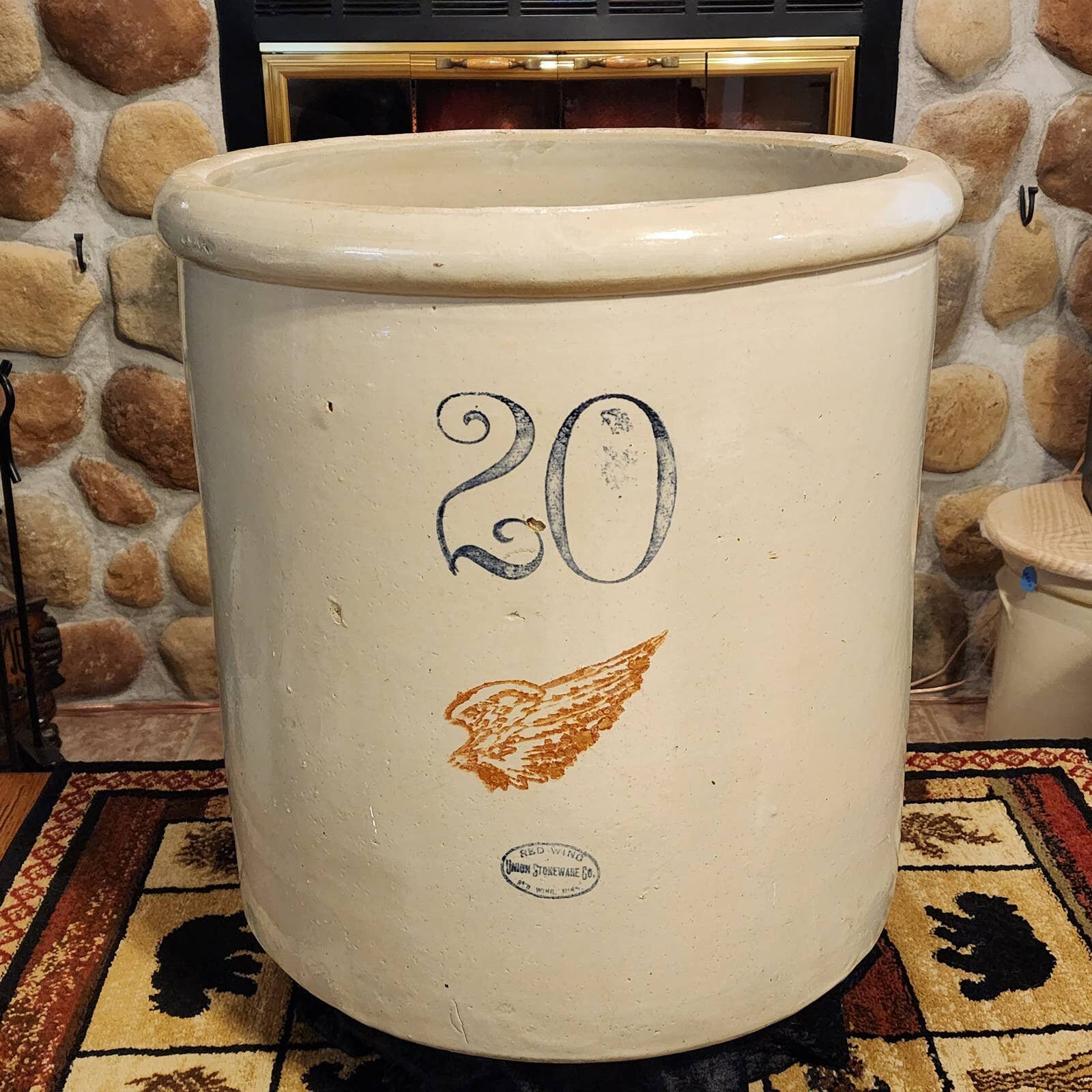 Vintage Red Wing 20 Gallon Crock With 6 Wing Circa Etsy