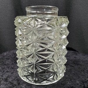 Vintage Mid-Century Modern - Clear Glass - Pendant Light Shade with Diamond Pattern - Potential MCM design