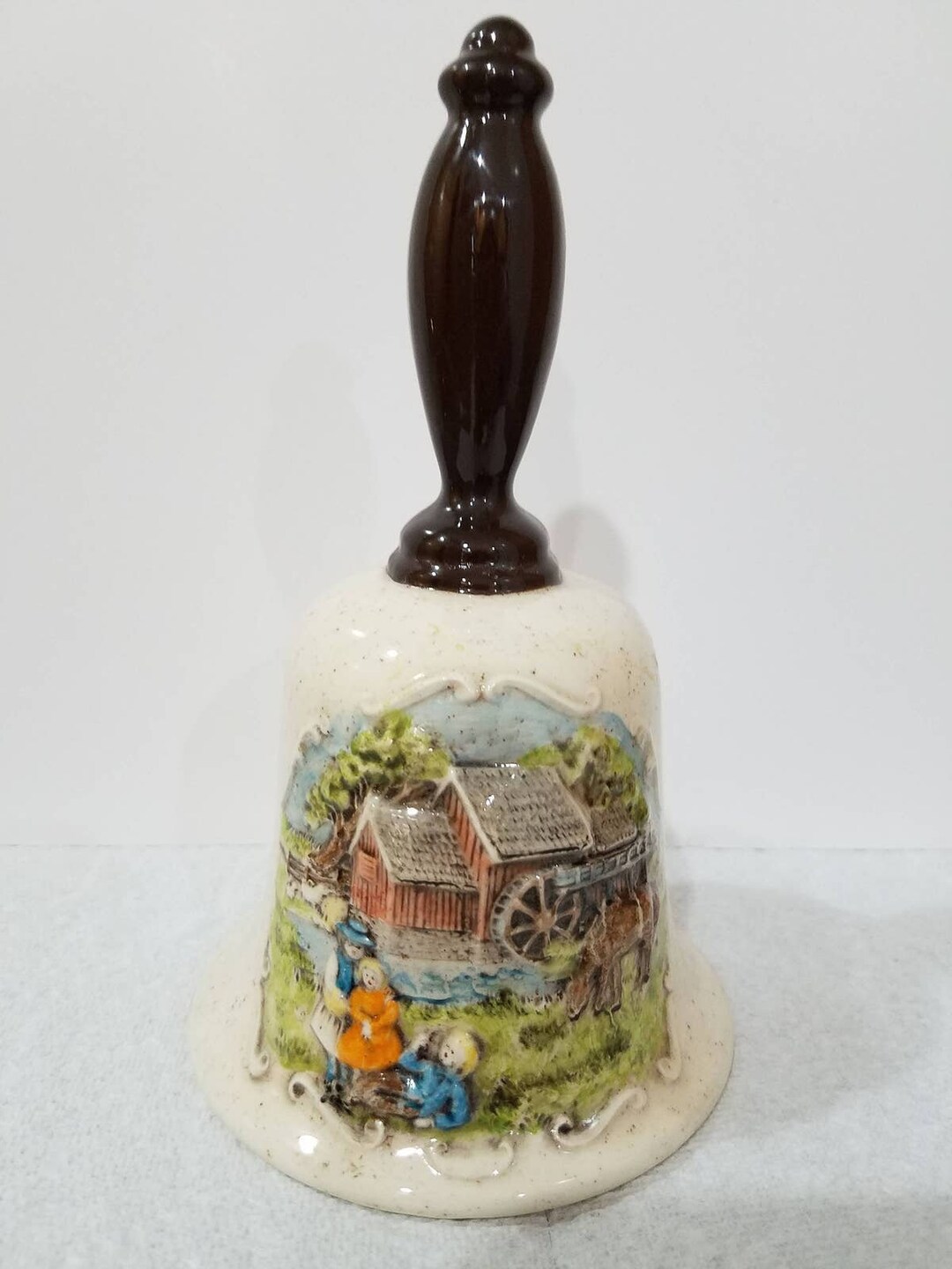 Ornamental Bell With Grain Mill Scene Etsy
