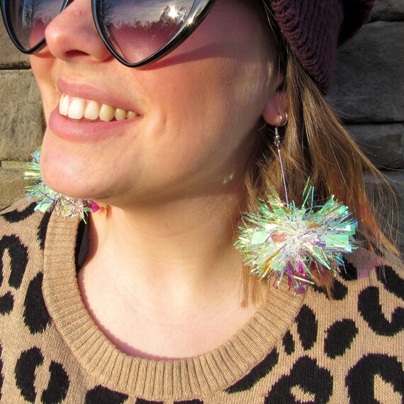Tinsel earrings shop