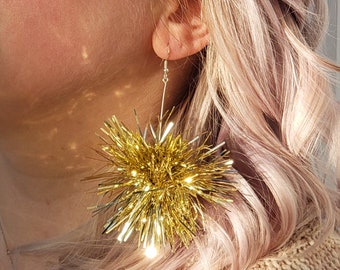 Gold Tinsel Earrings