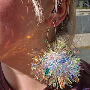 Iridescent Tinsel Earrings