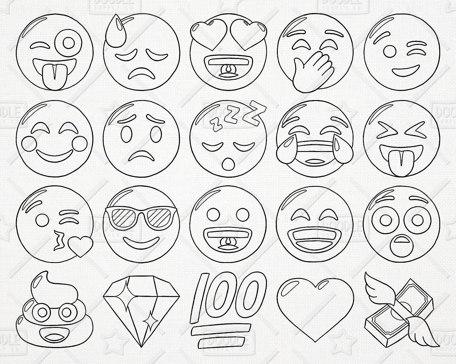 Download Doodle Emoji Vector Pack Smiley caras Imágenes ...