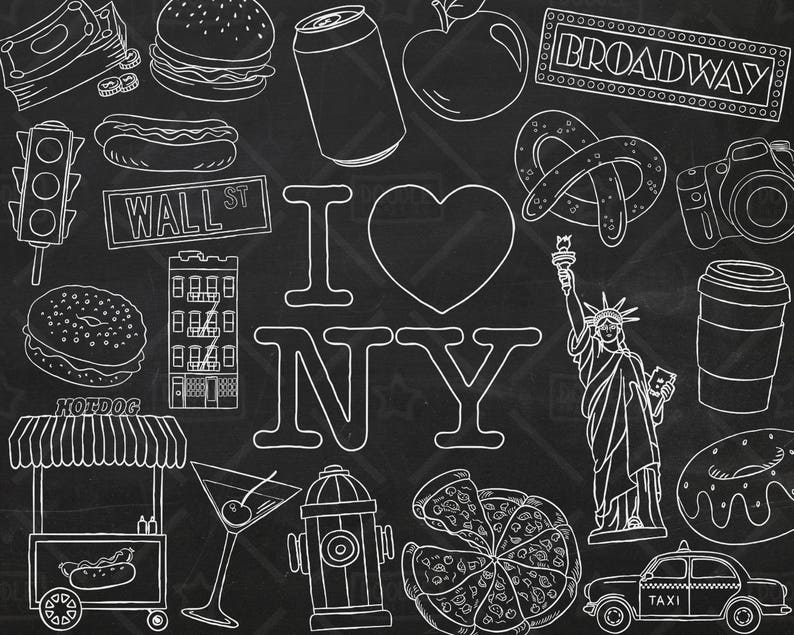 Download Chalkboard New York Vector Pack Svg Png File Holiday Clipart Vacation Clipart Tourist Sticker New York Clipart New York Graphics Clip Art Art Collectibles Timeglobaltech Com