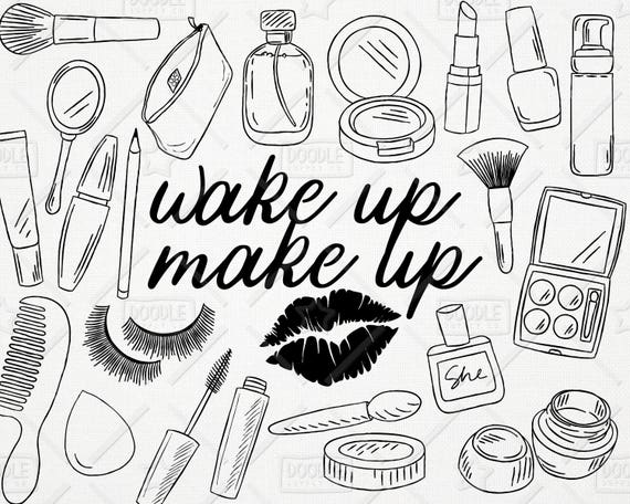 Download Doodle Makeup Clipart Vector Pack Cosmetics Clipart Fashion Etsy
