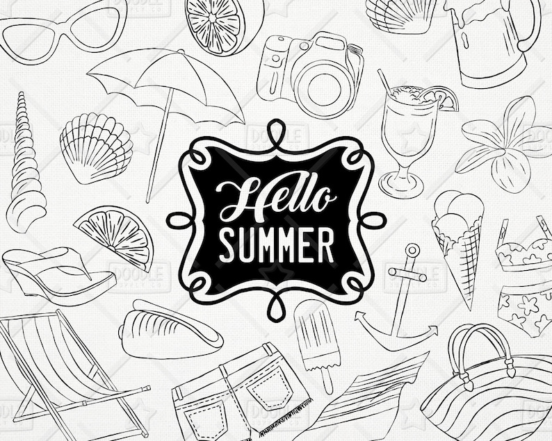 Download Summer Doodle Summer Icons Summer Stickers Png File Svg Vacation Clipart Beach Clipart Doodle Summer Vector Pack Clip Art Art Collectibles Deshpandefoundationindia Org