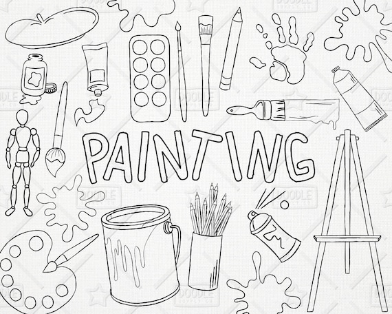 Art supplies painting and drawing materials Vector Image, drawing