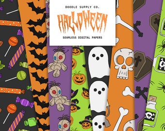 Halloween Digital Paper Pack, Halloween Texture, Spooky Patterns, Halloween Pattern, Halloween Invitation, Scrapbooking Paper Pack