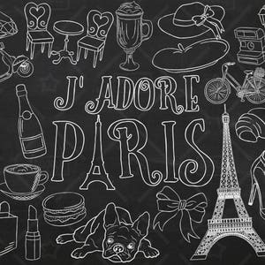 Tableau Paris vecteur Pack, Clipart à thème parisien, Clipart Tour Eiffel, touristique Clipart, Clipart France, Paris Stickers, SVG, fichier PNG