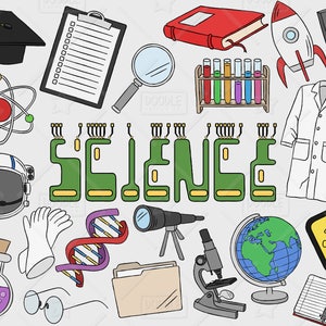 Science Clipart Vector Pack, Science Doodles, Mad Scientist Clipart, Experiment Clipart, Science Graphics, Science Stickers, SVG, PNG file