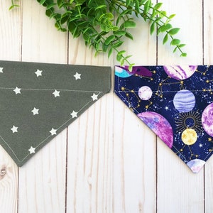 Hundehalstuch, Hundehalstuch, Halsband, Hundehalstuch, Hundehalstuch, Hundehalstuch, Hundehalstuch mit Name optional- PURPLE SPACE & STARS