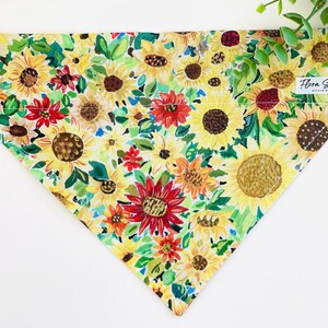 Bandana para perros - Bandana para gatos - Sobre el collar - Bufanda para perros - Regalo para perros - Bandana en el collar - Perro pequeño - Perro grande - Perro mediano - Girasoles