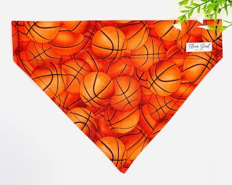 Dog Bandana - Cat Bandana - Over the Collar - Dog Scarf - Bandana on Collar  - NBA - WNBA - Sports theme - Hoops - BASKETBALL