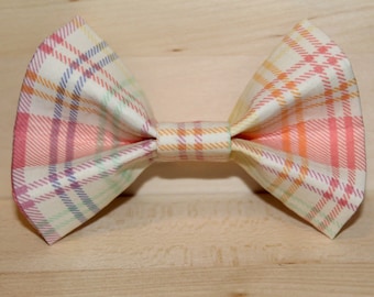 Pastel Dog Bow Tie / Spring Dog Bow Tie / Plaid Dog Bow Tie