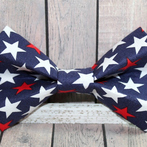 American Flag Dog Bow Tie July 4th Patriotic Cat Bow Tie Red - Etsy