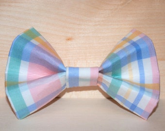 Spring Dog Bow Tie / Pastel Dog Bow Tie / Easter Dog Bow Tie / Plaid Dog Bow Tie / Summer Dog Bow Tie