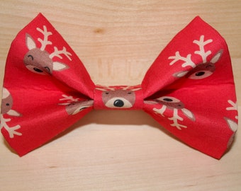 Christmas Reindeer Dog Bow Tie / Holiday Reindeer Dog Bow Tie / Holiday Dog Bow Tie / Reindeer Dog Bow Tie / Christmas Dog Bow Tie