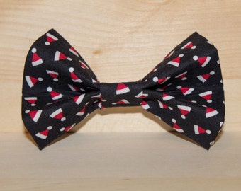 Christmas Dog Bow Tie / Santa Hat Dog Bow Tie / Holiday Dog Bow Tie