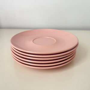 Vintage Melmac Malemine Stetson Dinnerware Pink Plates Set of 6 1950s 50s Kitchen