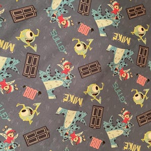 Monsters Pixar Fabric 100% Cotton Fabric By the 1/2 Yard