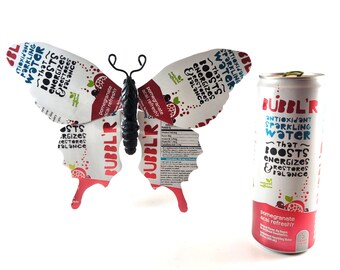 Bubbl'r Pomegranate Acai Recycled Can Butterfly