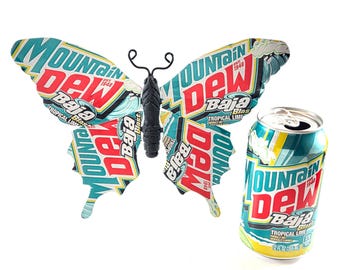 Mtn Dew Baja Blast Recycled Aluminum Can Butterfly